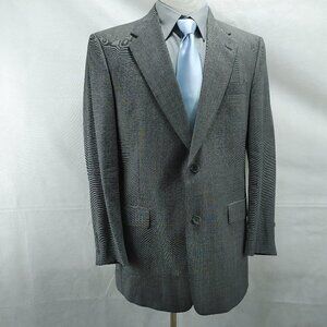 Hart Schaffner Marx Gold Trumpeter 42R Gray Birdseye Suit Blazer Sport Coat